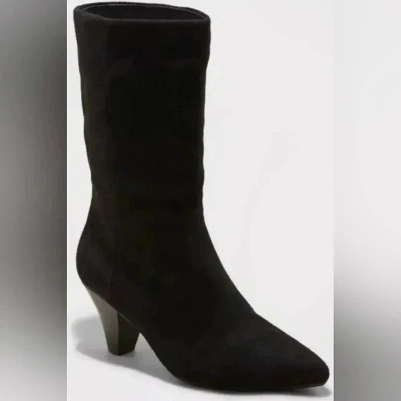 Universal Thread Ada Dress Boots Black‎ Faux Suede Size 9 NEW - Picture 4 of 11